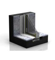 SAUC32 Minimal Aluminium Sliding Door System, 2/3/4 Track, Multipoint Lock, 350kg, 32mm Glass, Anodized Finish, Sound & Thermal Insulation, Commercial & Residential Projects